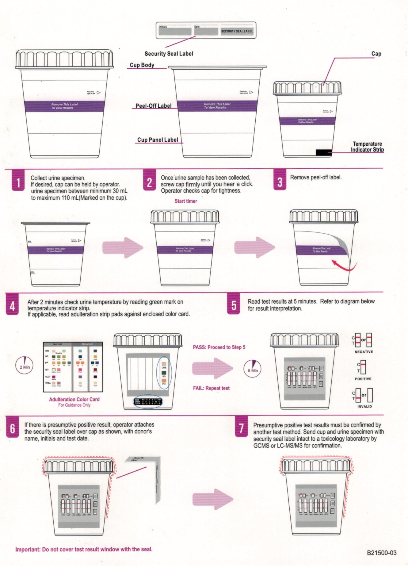 14 Panel Drug Test Cup with Instructions